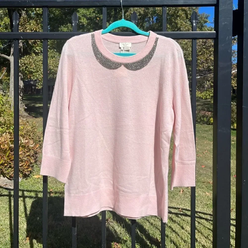 Kate Spade Crystal Collar Tippi Sweater NWT